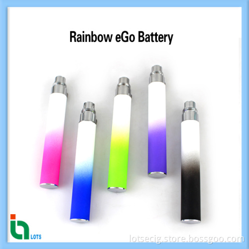 Electronic Cigarette Battery, EGO Batteries with Different Types EGO Rainbow Colored Battery